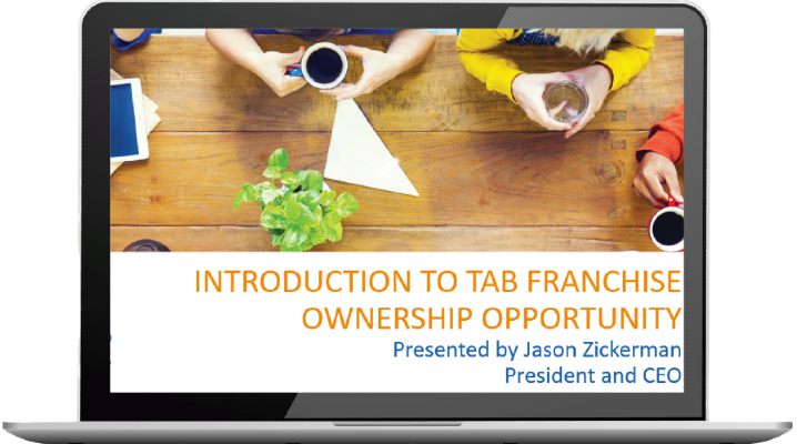 Image of webinar Introduction to TAB Franchise Ownership presented by Jason Zickerman President and CEO